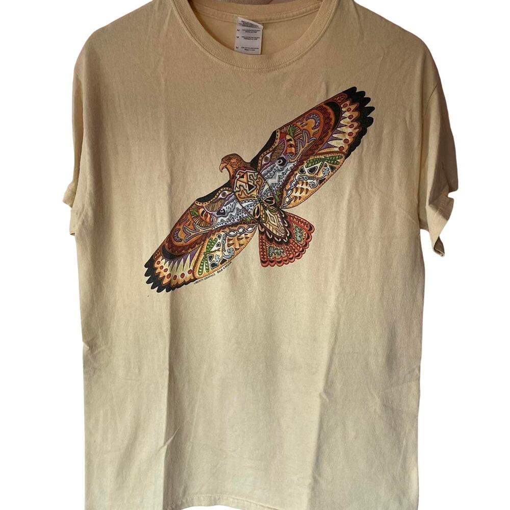 Y2K Patterned Hawk Art Shirt Adult Medium